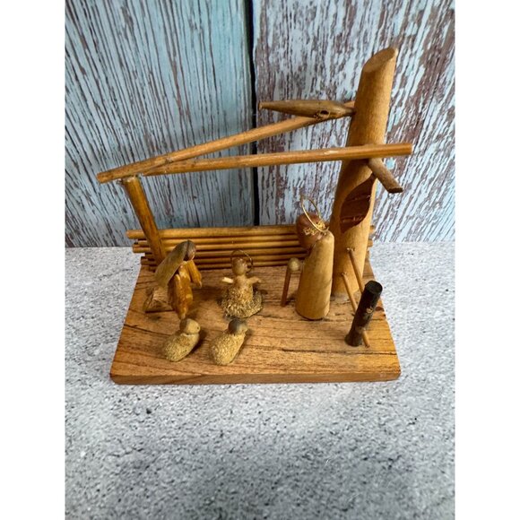 Vintage Wooden Nativity Scene Hand Made In Poland By S. Sitarski & J. Fedorowicz - Picture 4 of 10